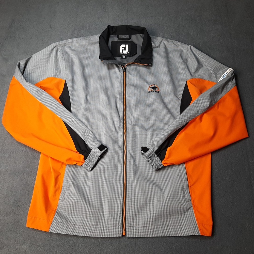 Footjoy Jacket Mens Medium Orange Dryjoys Hydrolite Waterproof Golf Bulle Rock